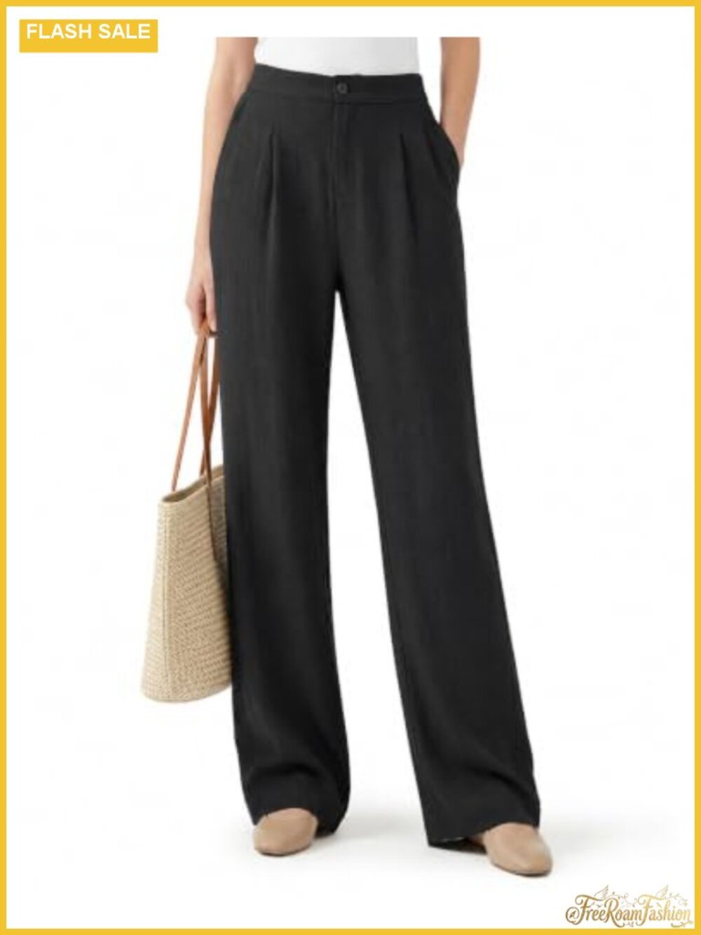 Tall Women's Linen Pants 5'8"+ Straight Leg Palazzo Dress Pants Summer Work